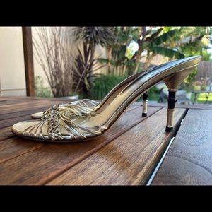 Gucci gold metallic sandals
